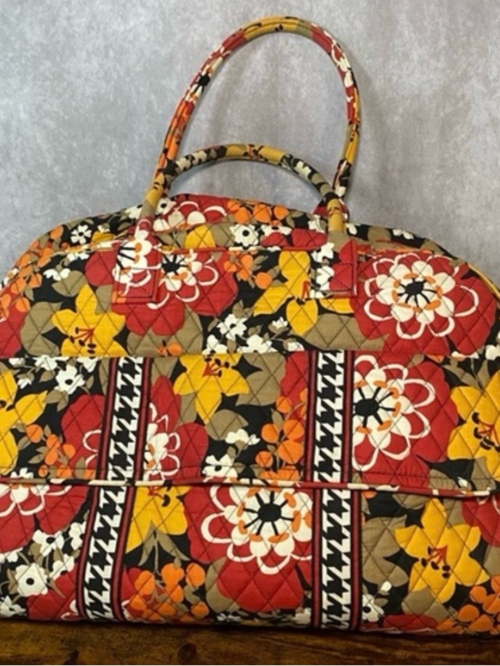 Vera Bradley Classic Frame Traveler Weekend Bag/Tote Bittersweet Floral Carry On